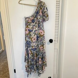 ASTR the Label Floral One-Shoulder Dress